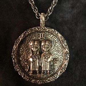 Vintage Gemini Pendant Necklace